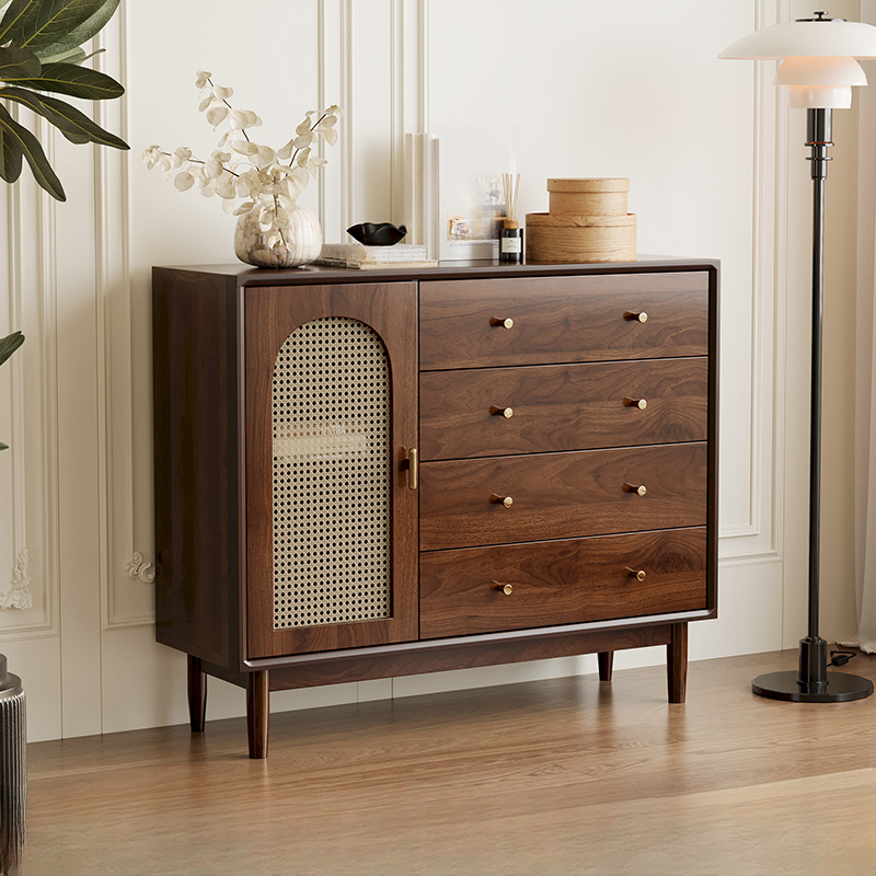 Independent Composite Wood Utility Storage Cabinet with Cabinet, Glass Door, Flexible Shelf, and Cabinet Knobs in Cocoa - image 4