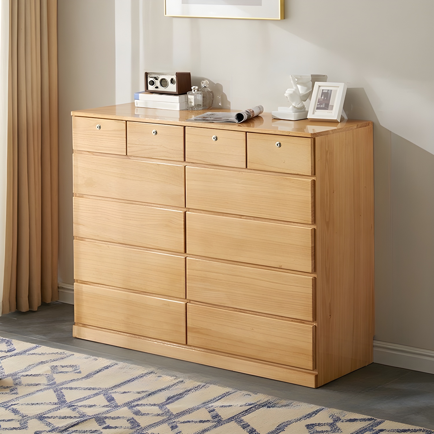 Elegant Medium Wood Scandinavian Dresser with Self-Close Drawers - image 5