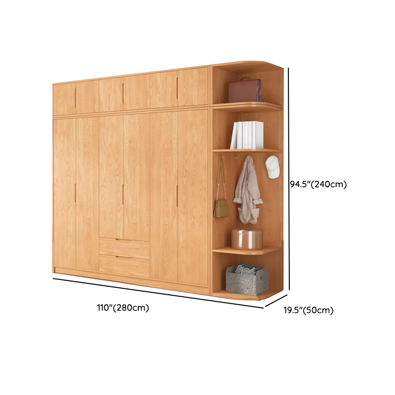 Wood Color Nordic Unfixed Wardrobe Closet - image 54