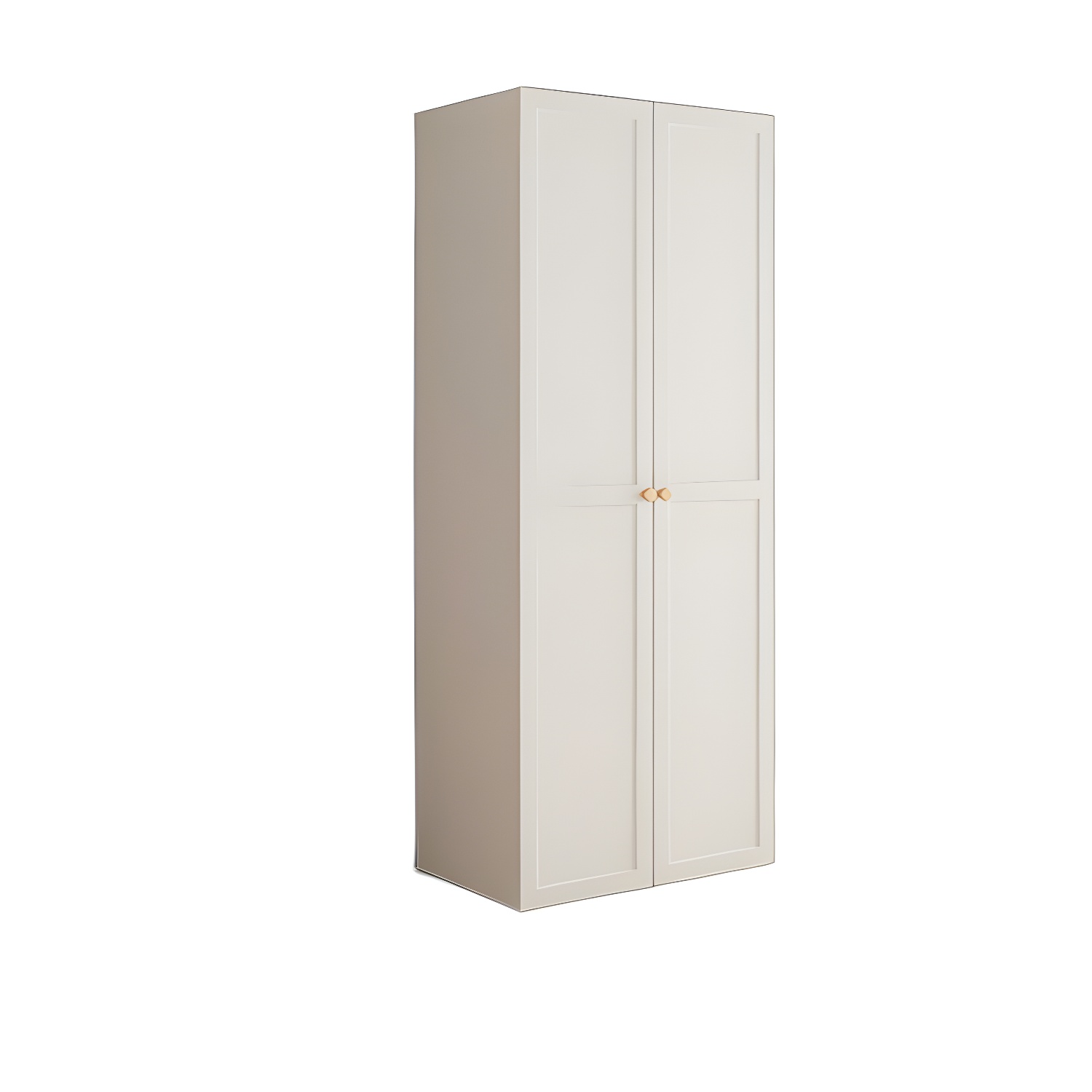Modern White Wardrobe Armoire with Clothing Rod and Shelves - Soft Close, No Distressing - image 5