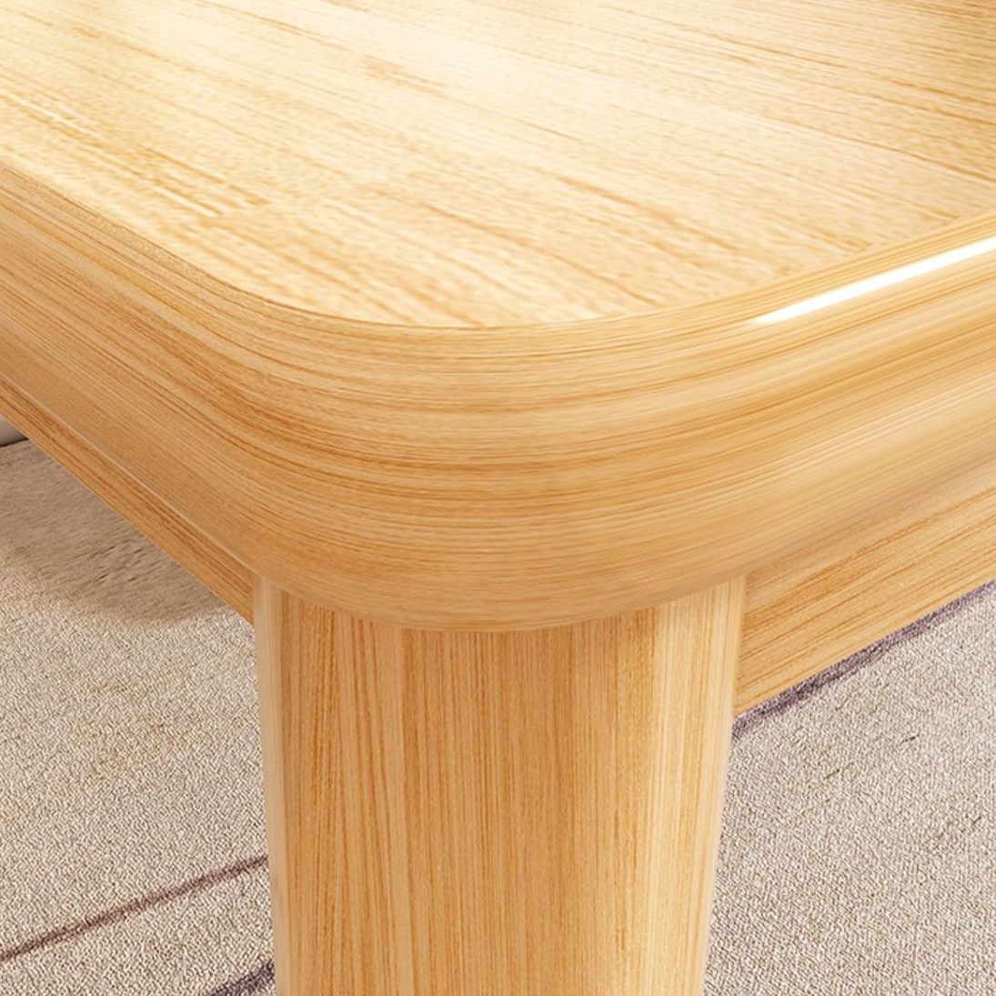 Dining Table Set with Rectangular Recycled Wood Top, 4 Legs, Fixed Table, Padded Chair with Back, Available in 5-piece/7 Piece Set/3 Pieces - image 8