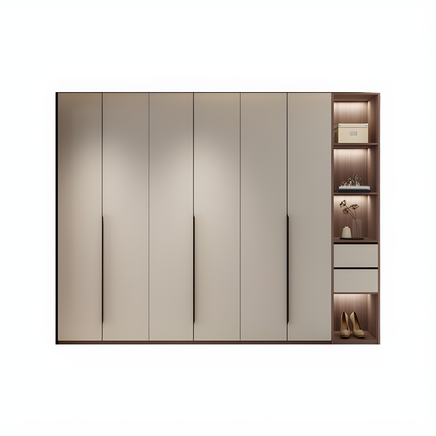 Hinged Wardrobe Cabinet Engineered Wood Wardrobe Armoire for Home - image 5