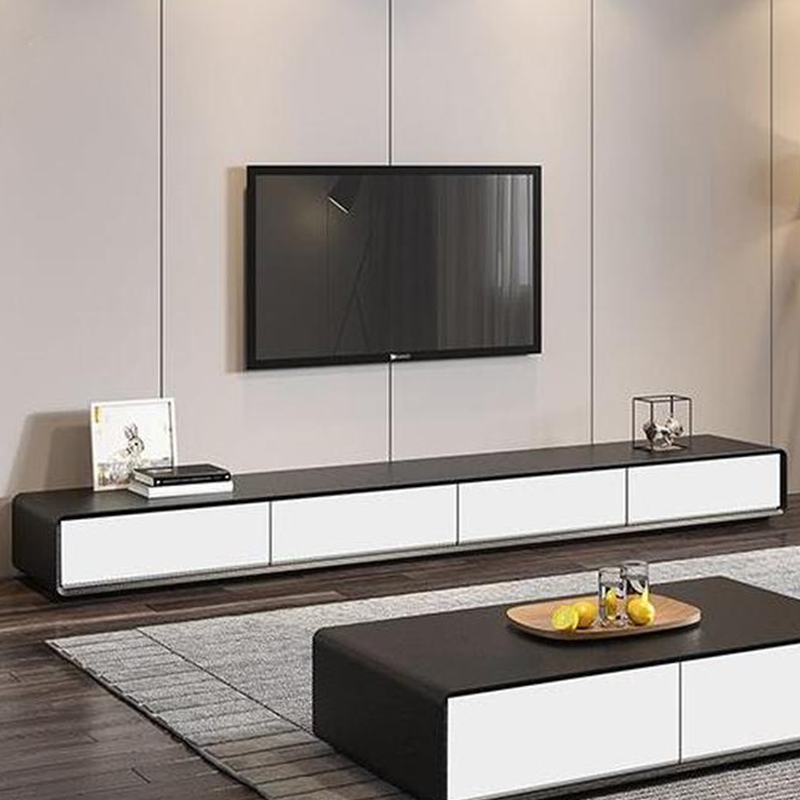 Contemporary Oblong Wood TV Stand Console with Storage Drawers - image 20