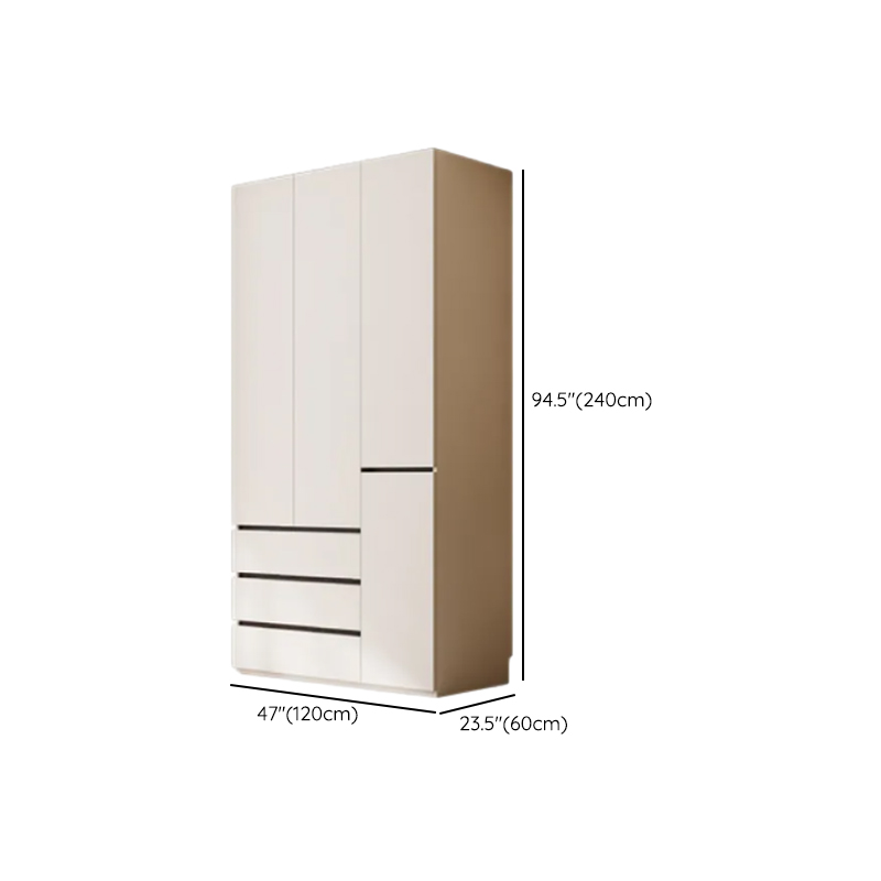 White Minimalist Laminate Independent Wardrobe Closet with Soft Close Drawer, Soft Close Door, and Interior Shelves - image 11