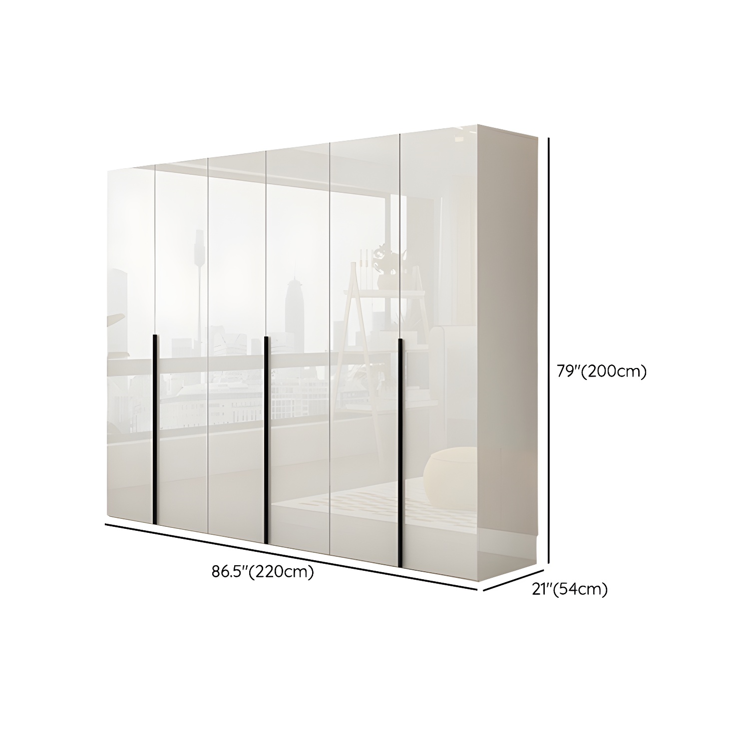 Modern White Wood Wardrobe Armoire - Drawers and Shelves Included - image 17