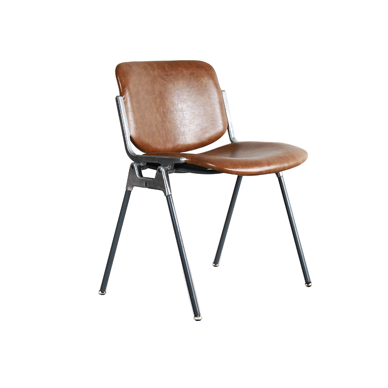 Old School Ventilated Back Armless Chair with Ink/Metallic Metal Legs, Nestable - image 4