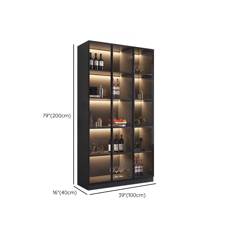 Contemporary Rectangle Utility Storage Cabinet with Storage Cabinet, Composite Wood Countertop, Glass-panel Door in Midnight Black - image 9
