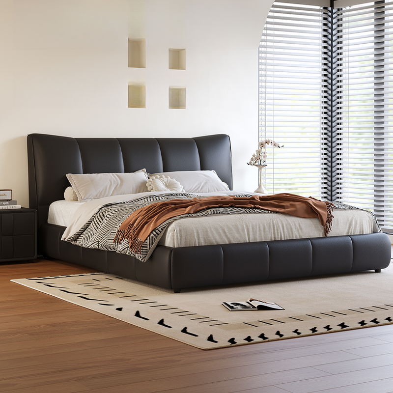 Ink Simplistic Storage Bed/Platform Bed in Genuine Leather with Leg for Bedroom - image 3
