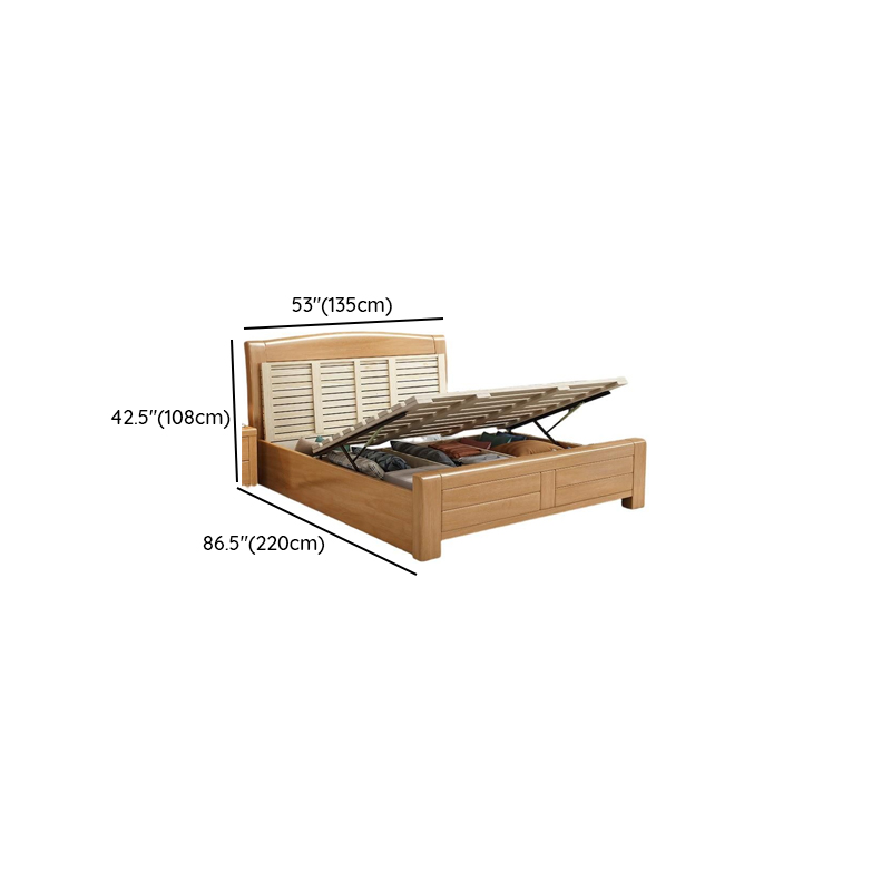 Natural Finish Solid Color Lumber Storage Bed/Pallet Bed Frame with 2 Storage Boxes, Bedroom - image 12