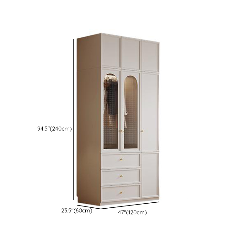 Casual Wooden Independent Armoire Cabinet with 3-Drawer, Interior Shelves, and Hanging Rod - image 9