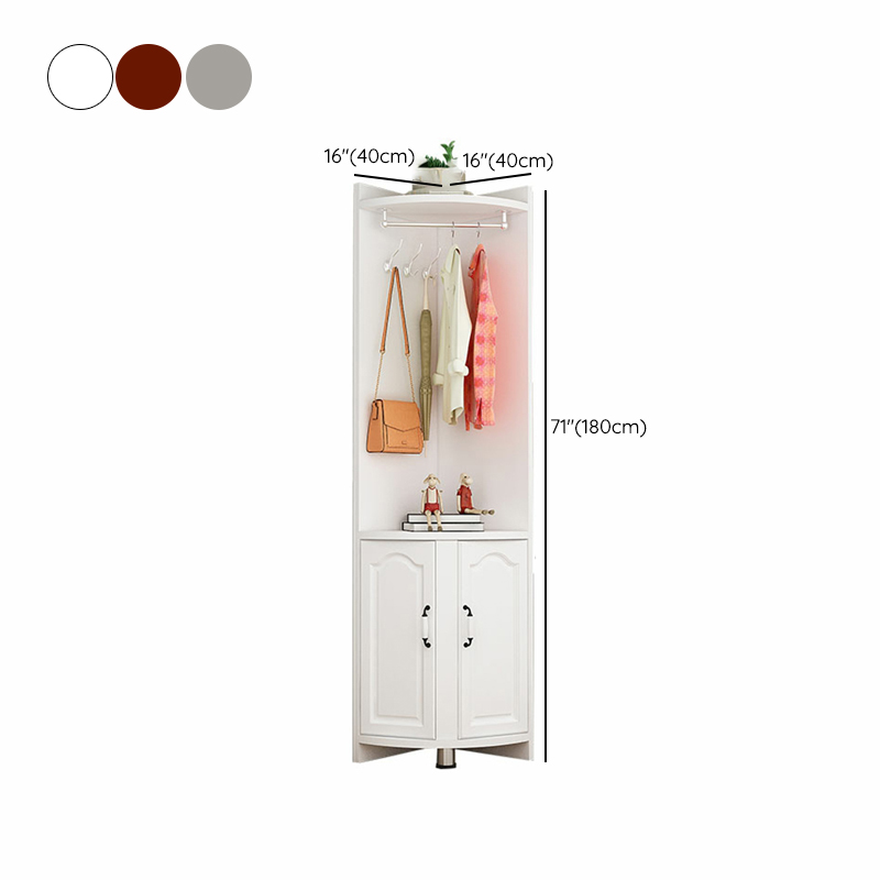Scandinavian Wood Corner Accent Cabinet with 1 Cabinet and Opening Shelves for Room - image 12