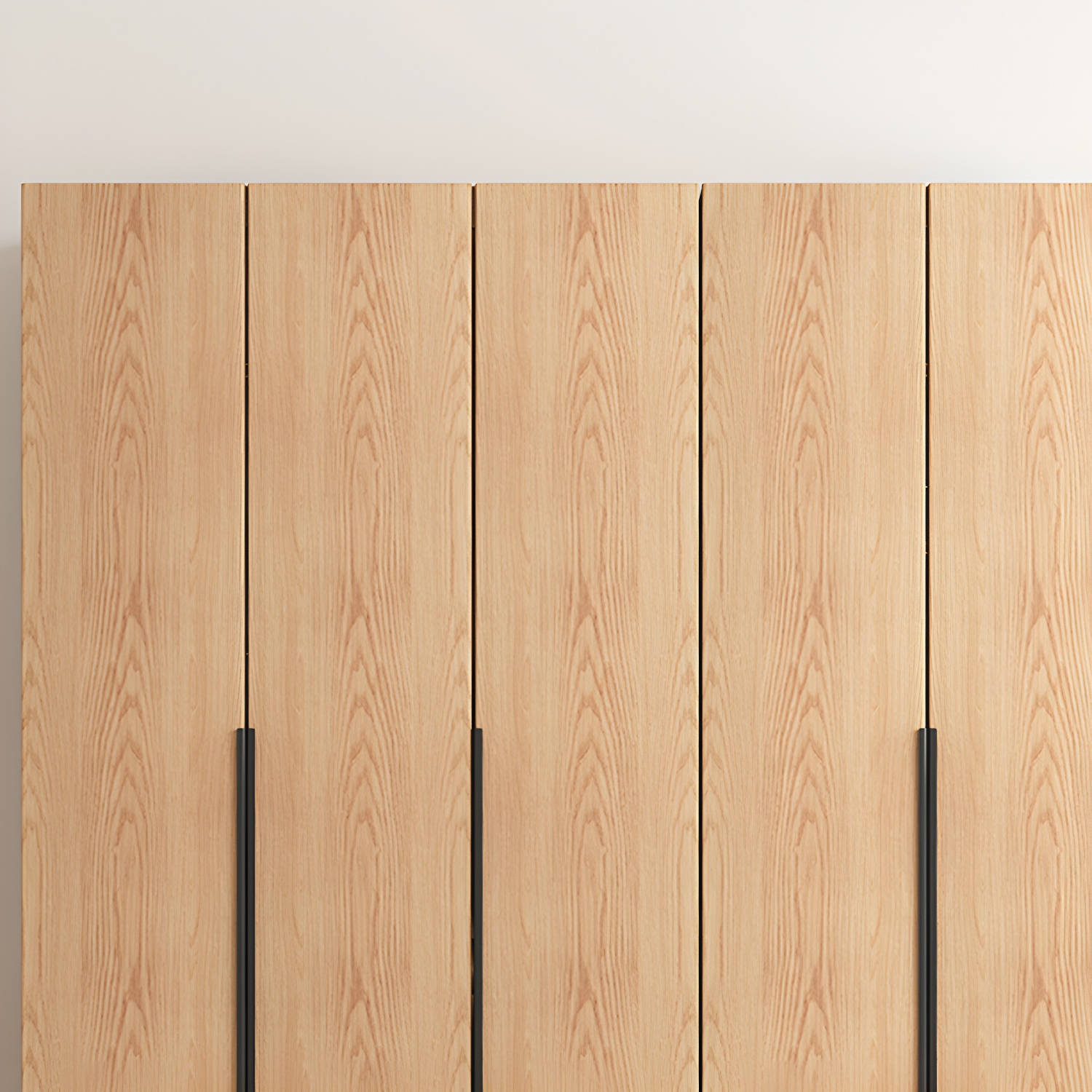 Contemporary Freestanding Natural Wardrobe Oak Solid Wood Wardrobe with Shelves - image 7