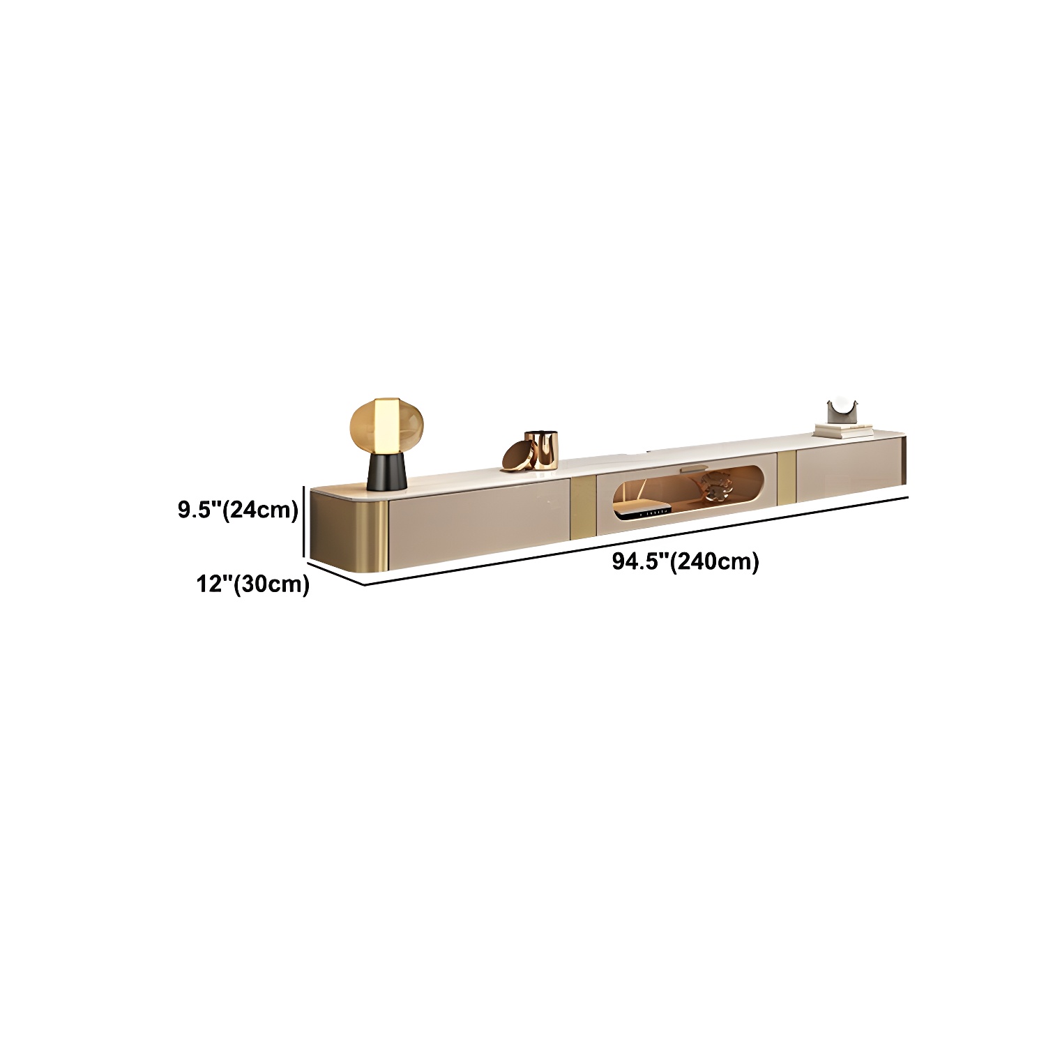 Luxury Enclosed Storage TV Console Home Rectangle Sintered Stone TV Cabinet - image 14