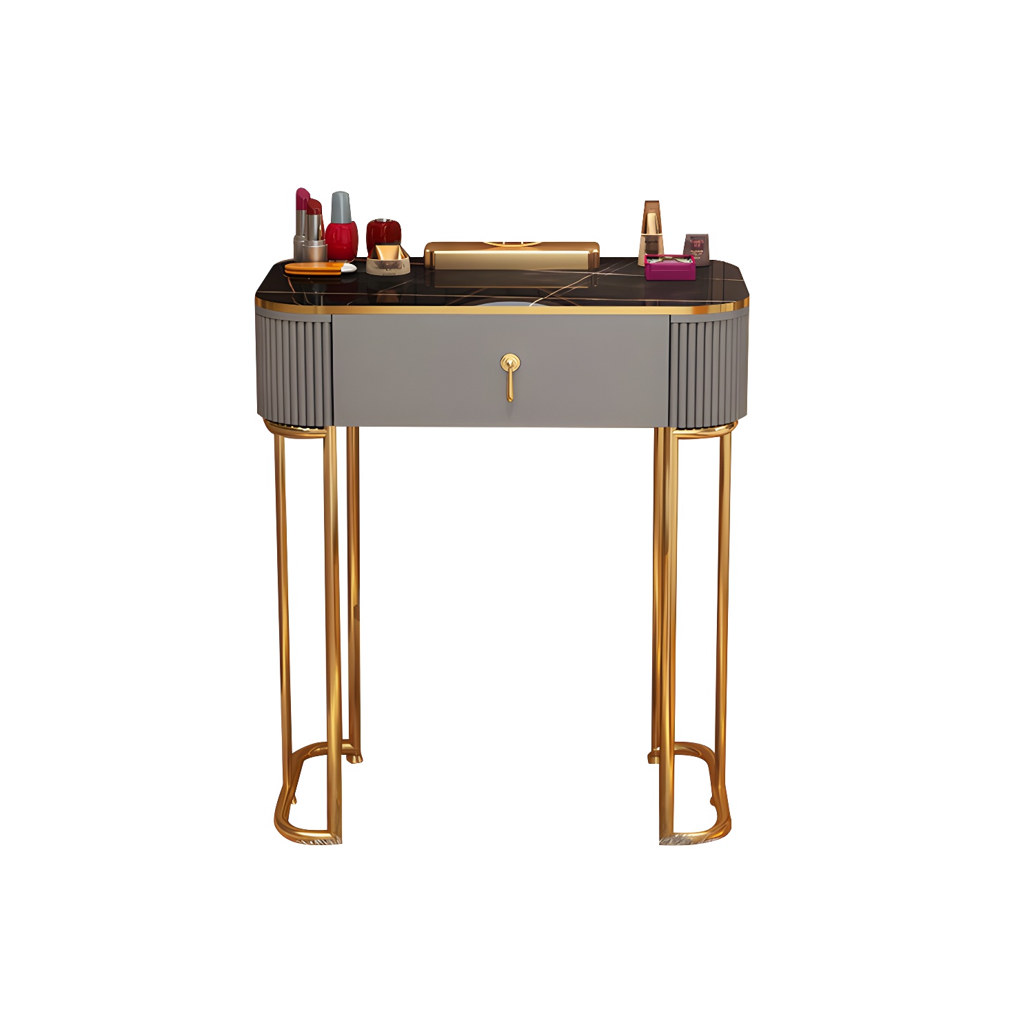 Removable Makeup Counter Bedroom Vanity Dressing Table with Lighted Mirror - image 14