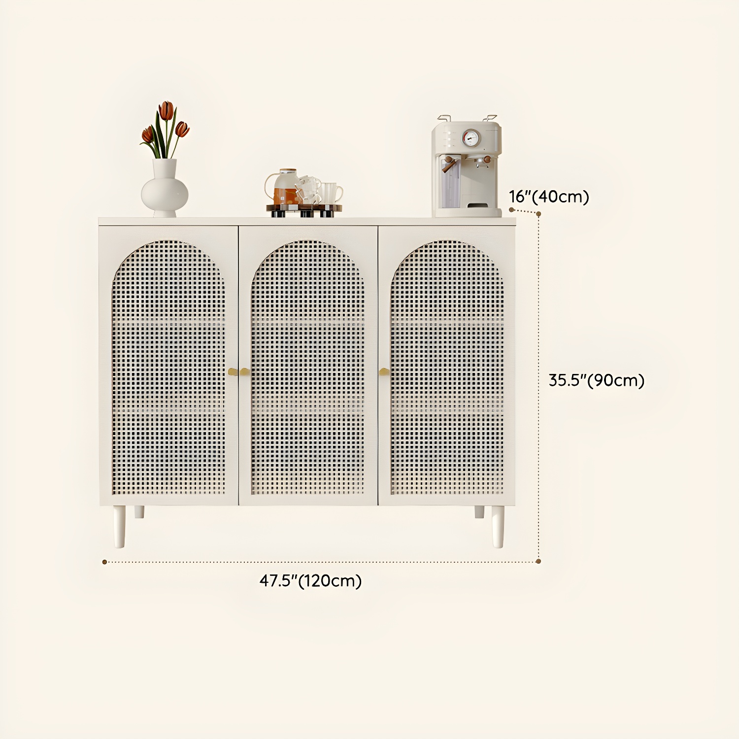 White Modern Sideboard Credenza with Cabinets and Reserve Installation Holes, Full Assembly Required - image 17