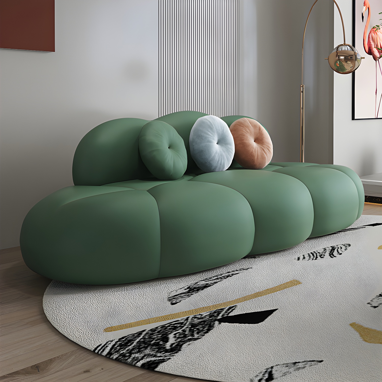 Contemporary Stationary Living Room Armless Standard Cushions Sofa