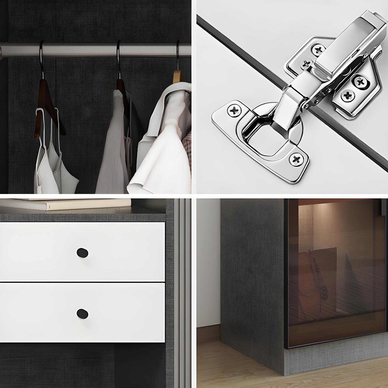 Contemporary Glass Wardrobe Soft Close Door Wardrobe Closet for Bedroom - image 8