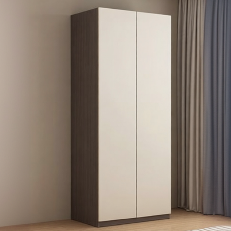 Modern Lumber Wardrobe Armoire with Soft Close Drawer, Soft Close Door, Interior Shelves, and Hanging Rod