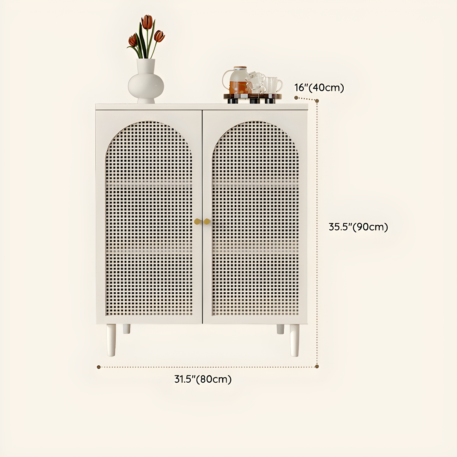 White Modern Sideboard Credenza with Cabinets and Reserve Installation Holes, Full Assembly Required - image 15