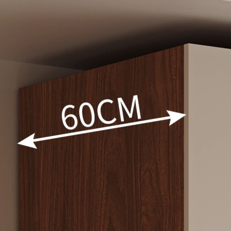 White Minimalist Manufactured Wood Wardrobe Closet with 2 Drawers, Soft Close Door, Interior Shelves, and Clothing Rod - image 3