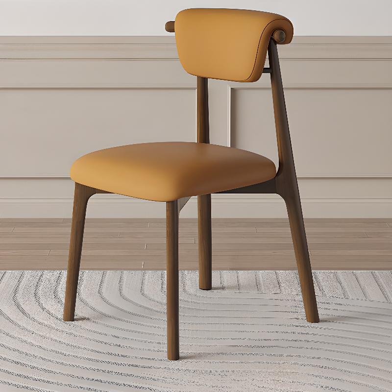 Casual Side Chair in Vinyl Leather with Wood Legs, Low Back, Framed and Balanced - image 6