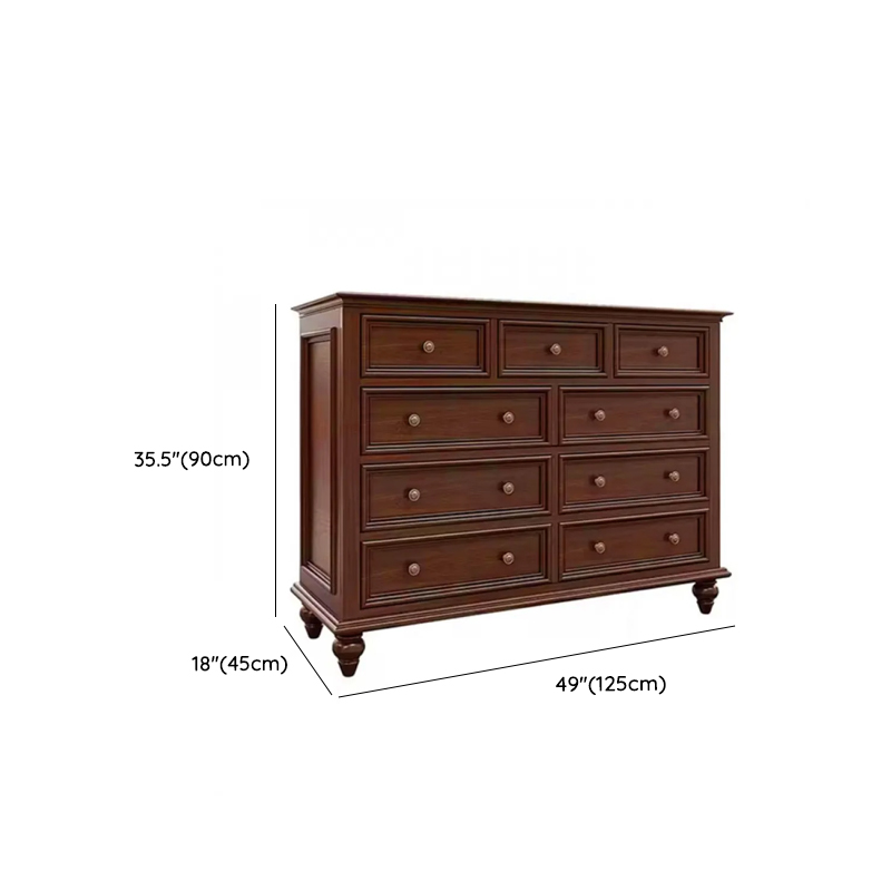 Cocoa Retro Ash Wood Double Dresser/Lingerie Chest/Bachelor Chest with 9/7/8 Drawers in Horizontal/Vertical Orientation - image 14