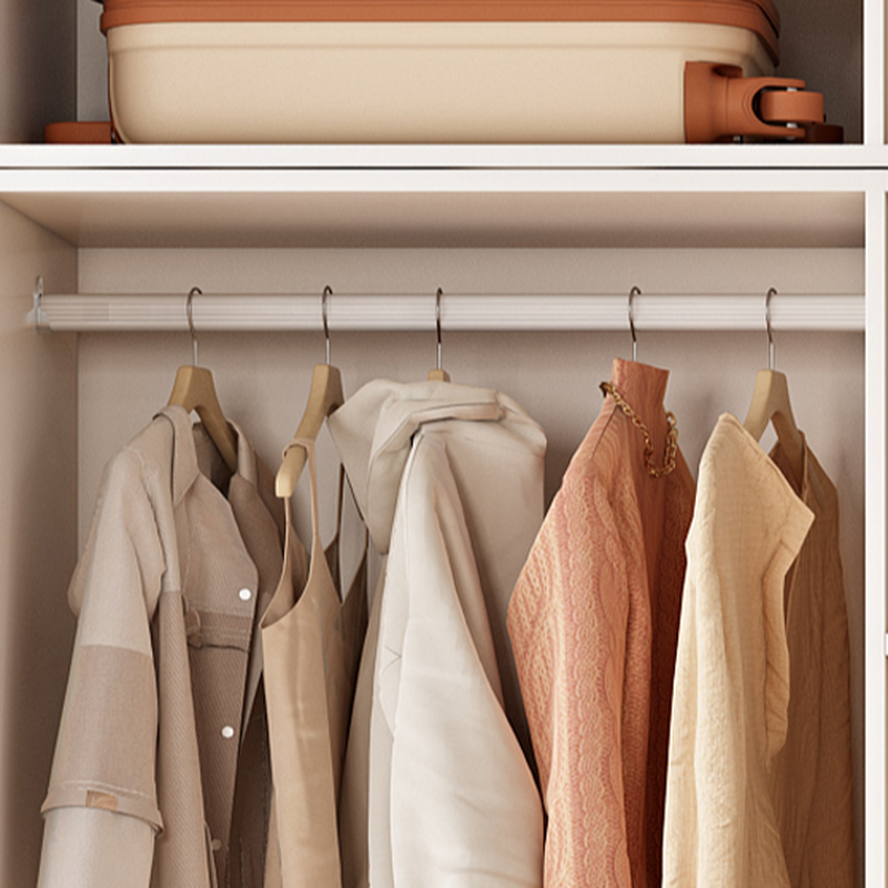 Modish Manufactured Wood Independent Armoire Cabinet with Soft Close Door, Interior Shelves, and Clothing Rod - image 8