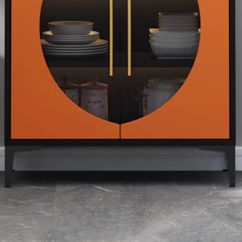 Stunning Wood Sideboard Credenza with Stone Countertop and Glass Doors - image 6