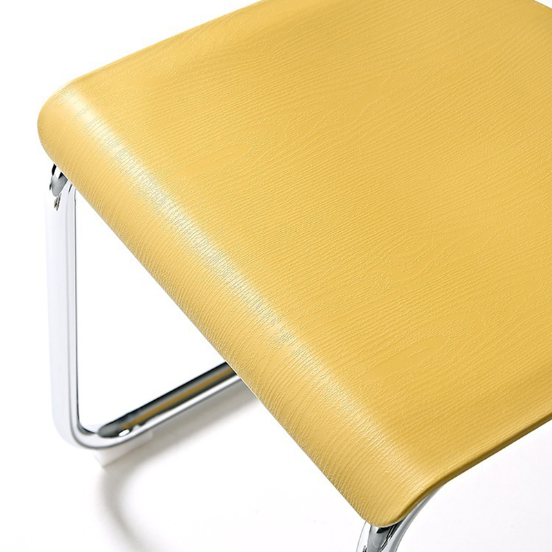 Cantilever Stable Armless Chair with Foot Pads, Open Back and Metal Base in a Modern Style - image 13