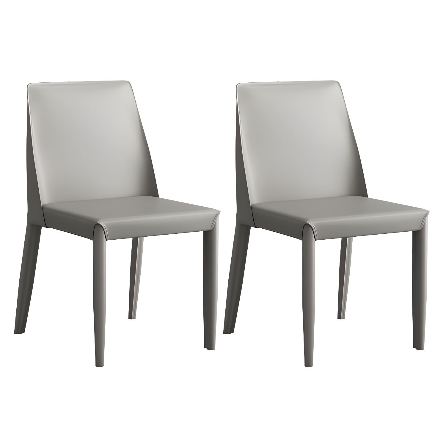 Modern Leather Dining Chair Parsons Furniture with Steel Legs in Matte Finish for Home - image 9