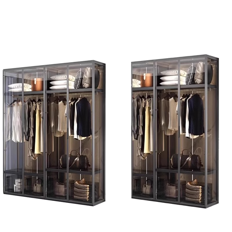 Art Deco Vitreous Wardrobe Armoire with Soft Close Door, Interior Shelves, Clothing Rod, and Hinged Mechanism - image 3