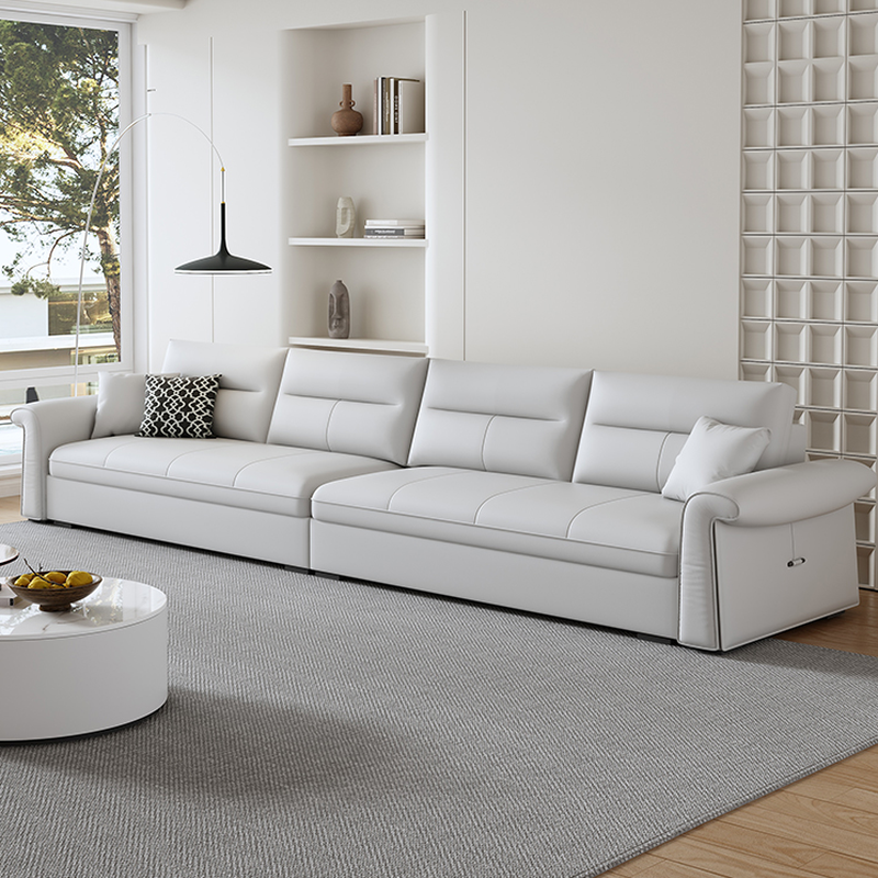 L-Shape/Straight Sofa/Sofa Chaise in Chalk with Under-seat-storage, Right Hand Facing/Horizontal Orientation, and Round Arm - image 3