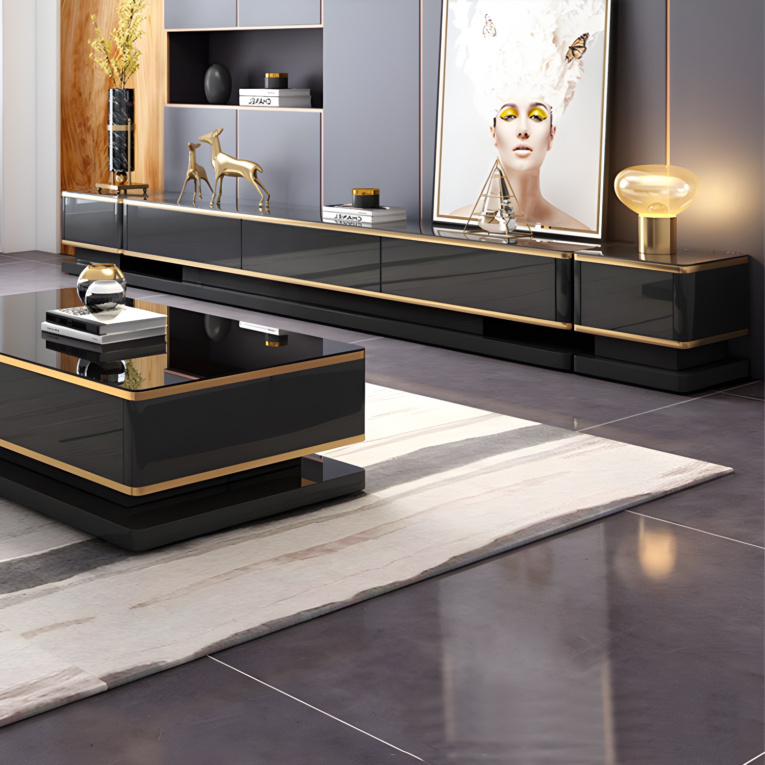 Luxurious 3-Drawer TV Stand Console 16.54-Inch H Glass TV Console - image 10
