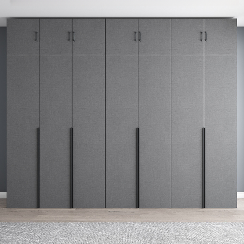 Trendy Dove Grey Wooden Wardrobe with Interior Shelves, Soft Close Door & Hanging Rod
