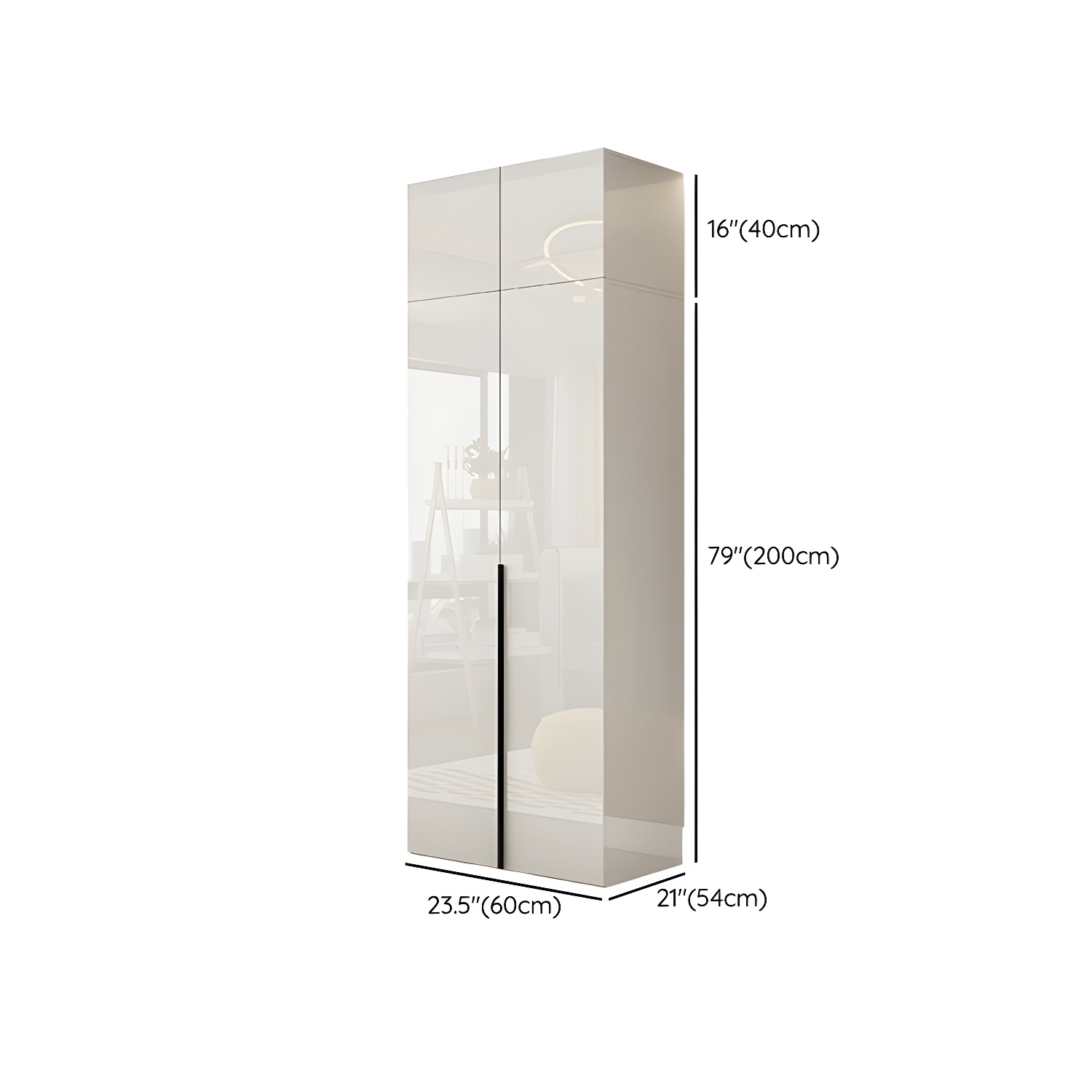 Modern White Wood Wardrobe Armoire - Drawers and Shelves Included - image 19