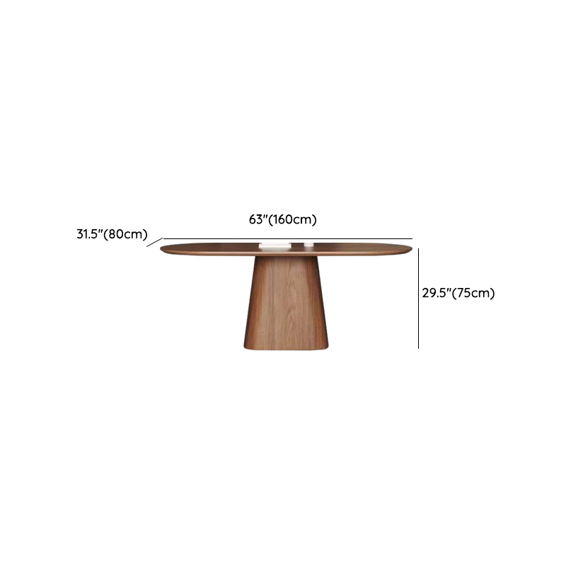 Art Deco Elliptical Wood Dining Table Set Dining Table for 6/Seats 4 - image 13
