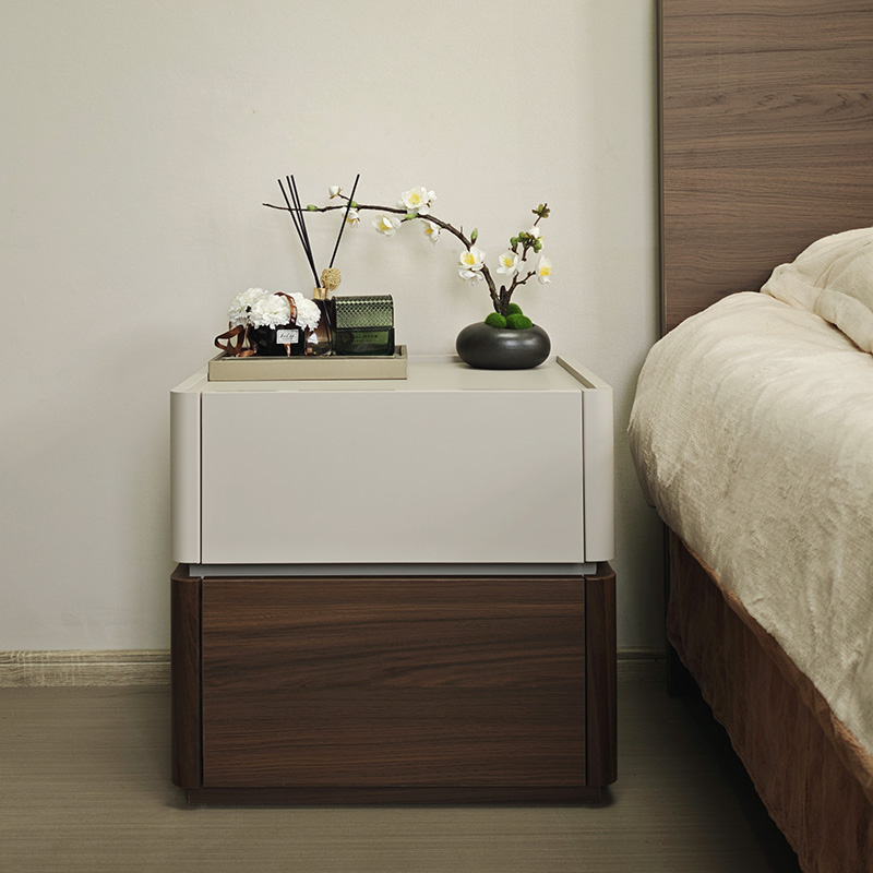 Modish Nightstand With Drawer Organization Featuring 2 Drawers and Composite Wood Countertop - image 4