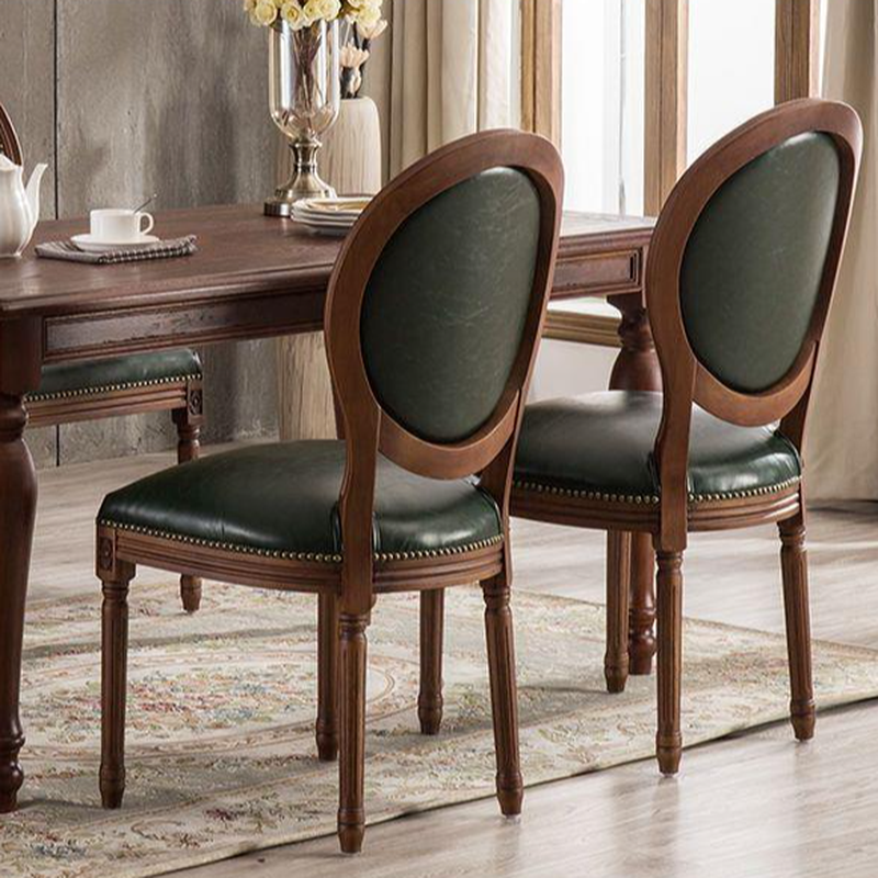 Traditional Antiqued Wood Sturdy Nailhead Trim King Louis Arm Chair/Armless Chair with Outlined and Foot Pads - image 7