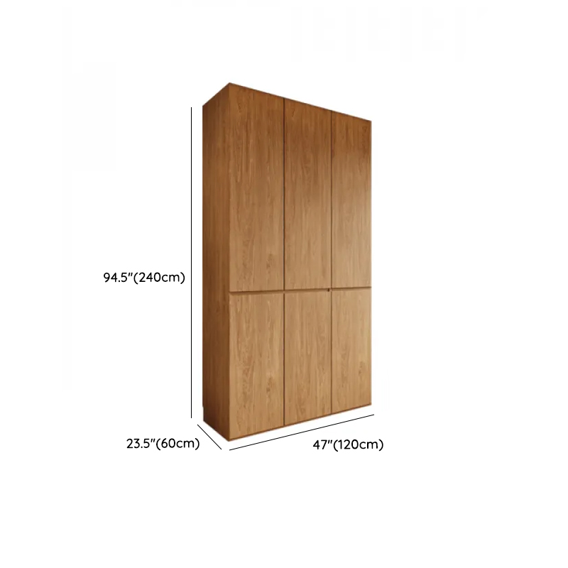 Wood Grain Minimalist Laminate Independent Wardrobe Closet with Soft Close Door, Interior Shelves, and Clothing Rod - image 15