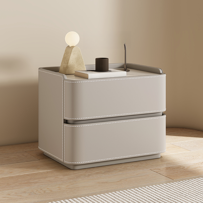 Scandinavian Bedside Cabinet Nightstand with Sintered Stone Countertop - image 6