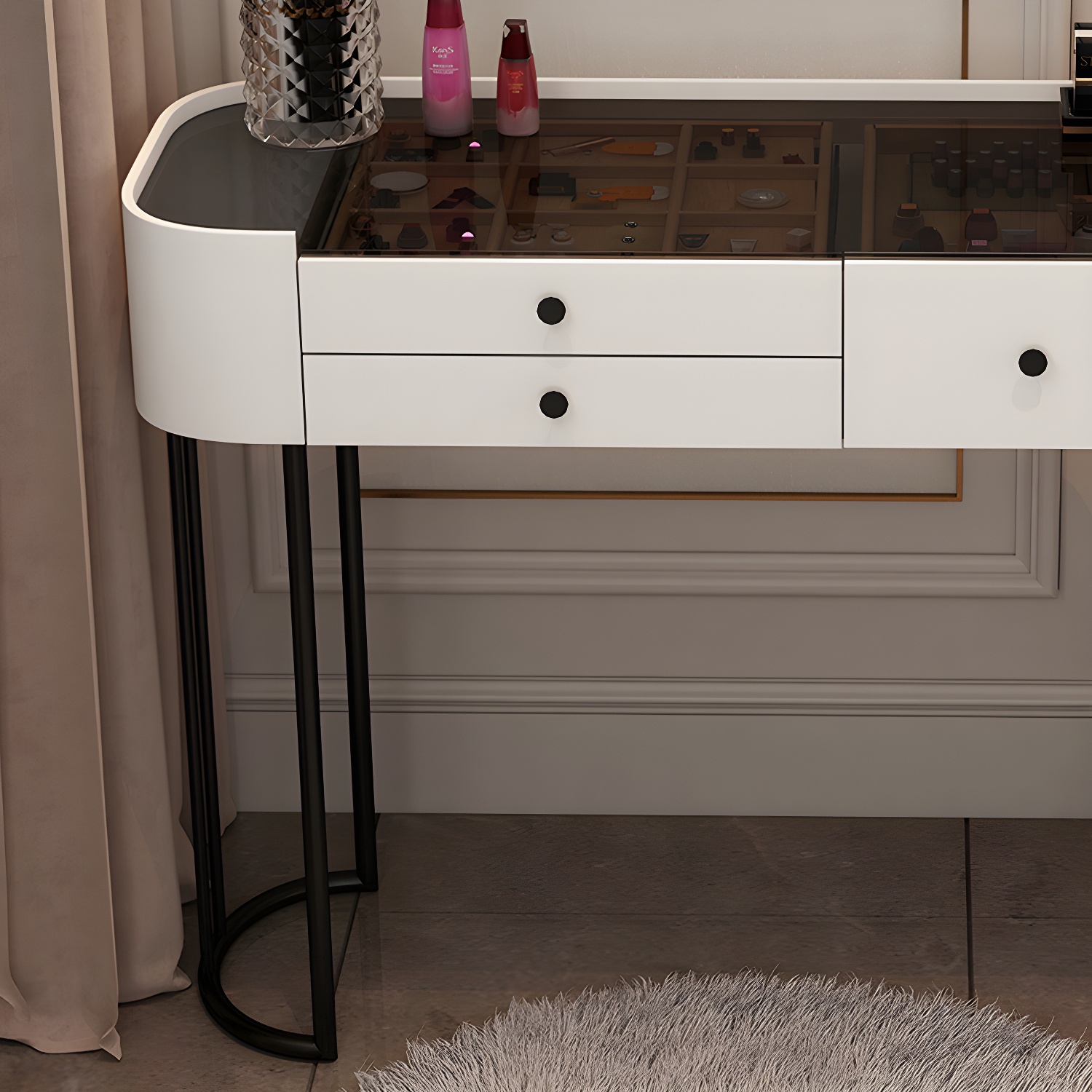 Contemporary Wood Make-up Vanity 15.75" Wide Make-up Vanity with Drawers - image 12