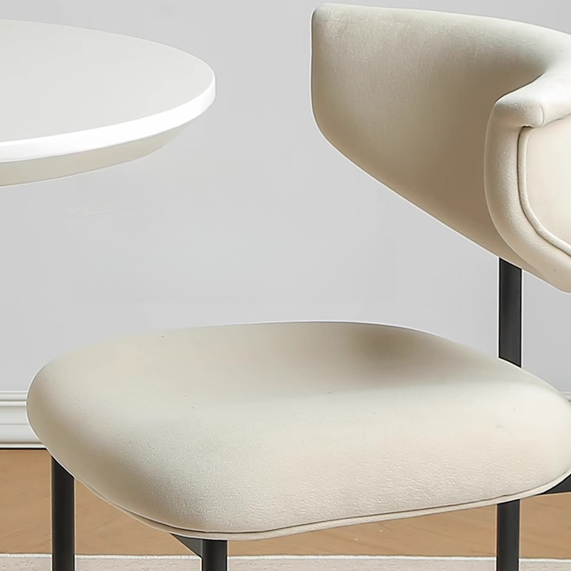 Scandinavian Side Chair with Uncovered Back, Upholstered, Ink/Gilded Metal Legs - image 18