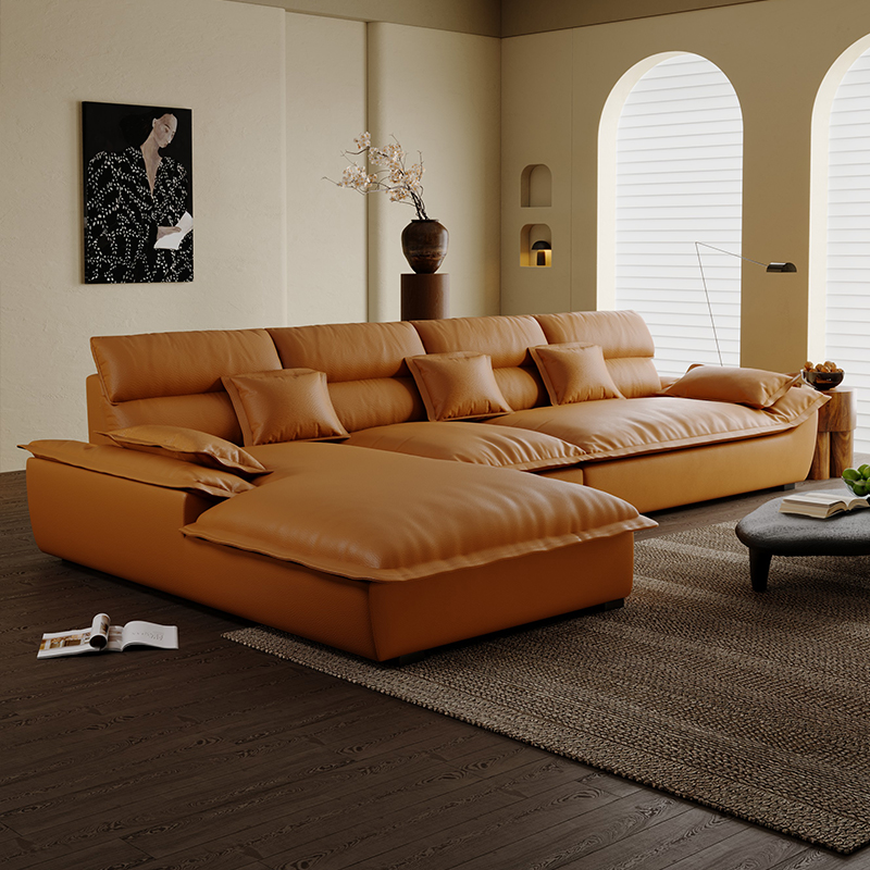 Modern Simple Style Midnight Black/Sepia/Chalk L-Shape Sofa Recliner Seats 5 - image 3