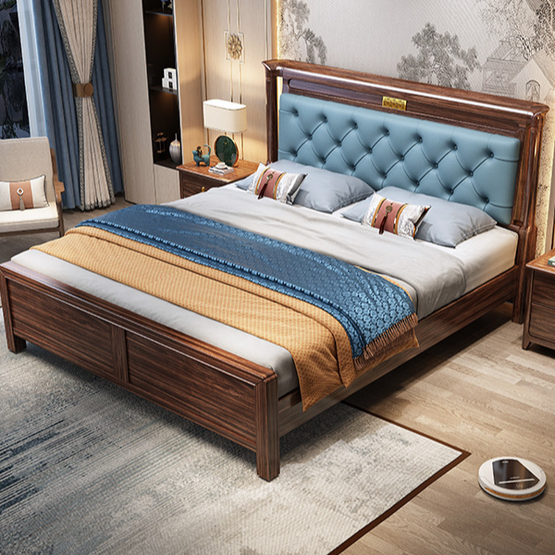 Lumber Solid Color Framed Storage Bed Frame/Pallet Bed Frame with Decorative-stitched Headboard for Living Room - image 3