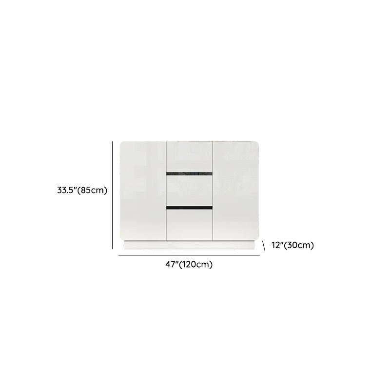 White Trendy Kitchen Storage with 3 Drawers, Standard/Narrow Size, Lumber Countertop, Variable Shelf, and Multiple Doors Options - image 18