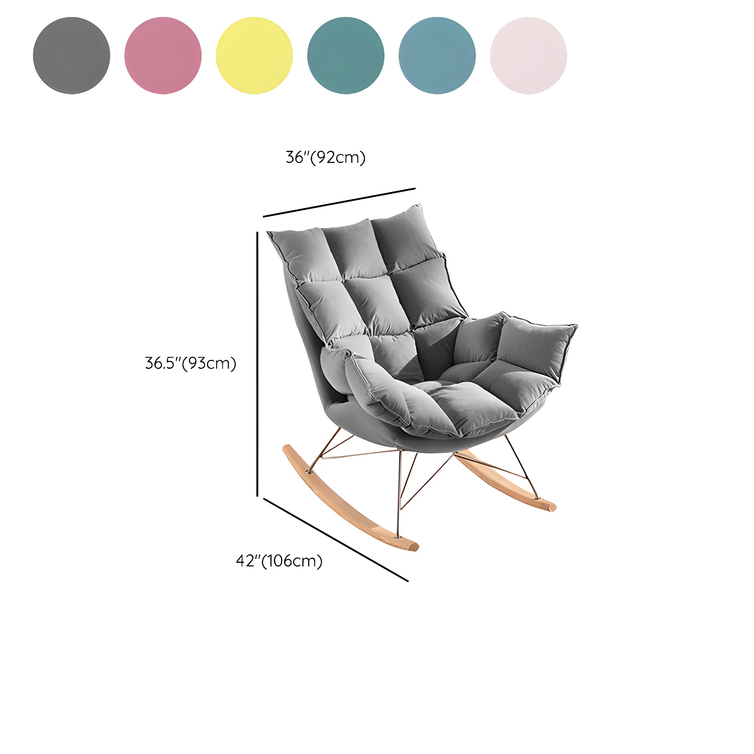 Modern Indoor Sofa Rocking Chair Mother Feeding Rocking Chair with Cushion and Ottoman - image 15