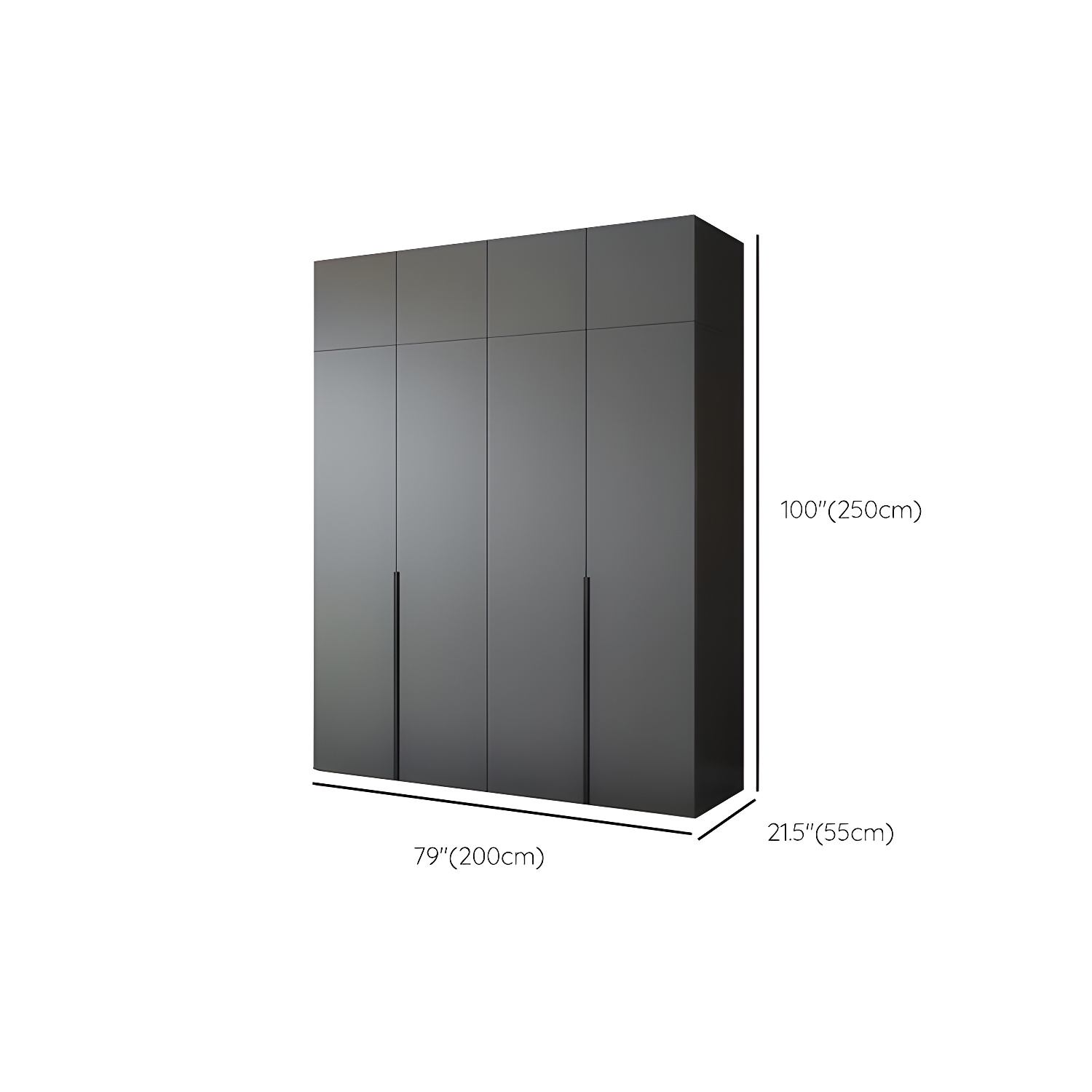 Modern Black Wardrobe Armoire with Garment Rod Wood Wardrobe Closet - image 23