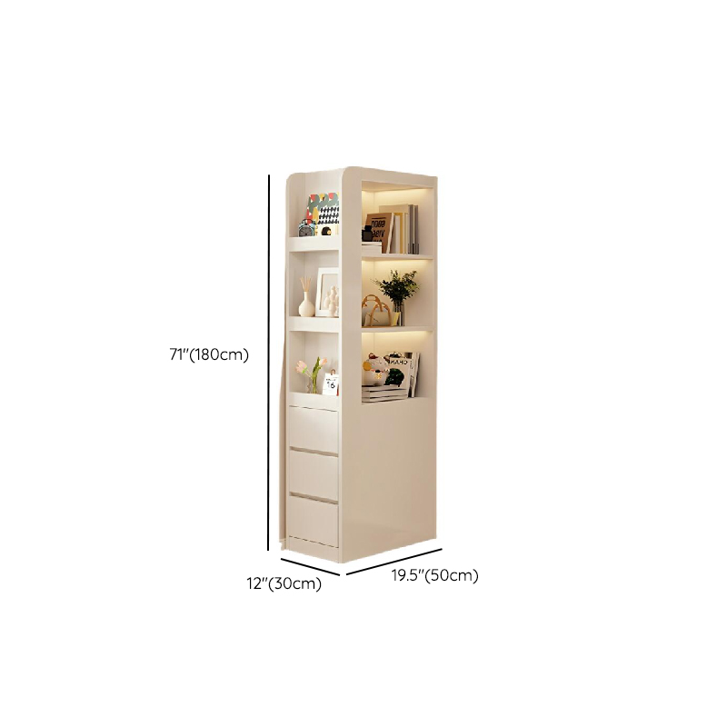 Modern Simple Style Rectangular Detached Decorative Cabinet with 3 Exterior Shelves, Composite Wood Countertop in Chalk, and Soft Close Drawer - image 9