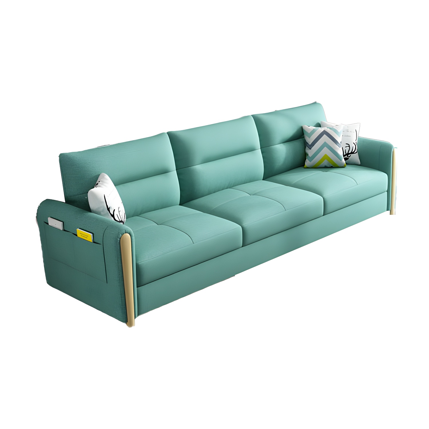 Grey Green Sectional Sofa with Under Seat Storage for Home and Room - image 5