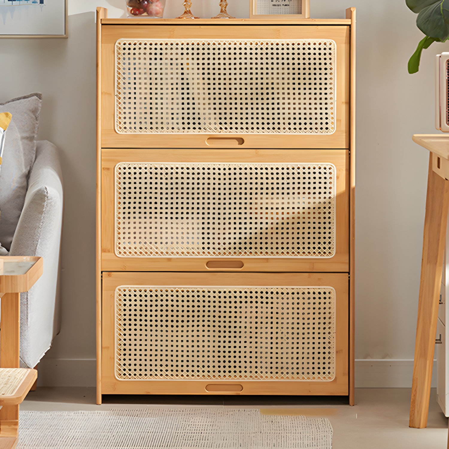 Minimalistic Solid Wood Accent Cabinet Rectangle Storage Cabinet - image 6